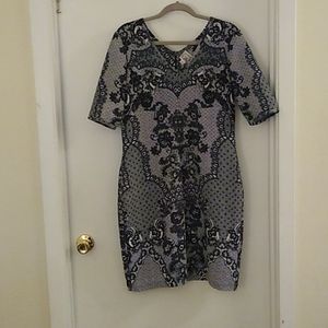 Lace pattern anthro work dress